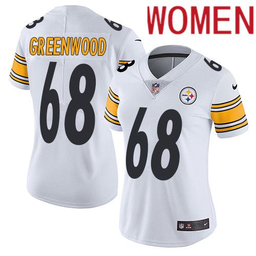 Women Pittsburgh Steelers #68 L.C. Greenwood Nike White Vapor Limited NFL Jersey